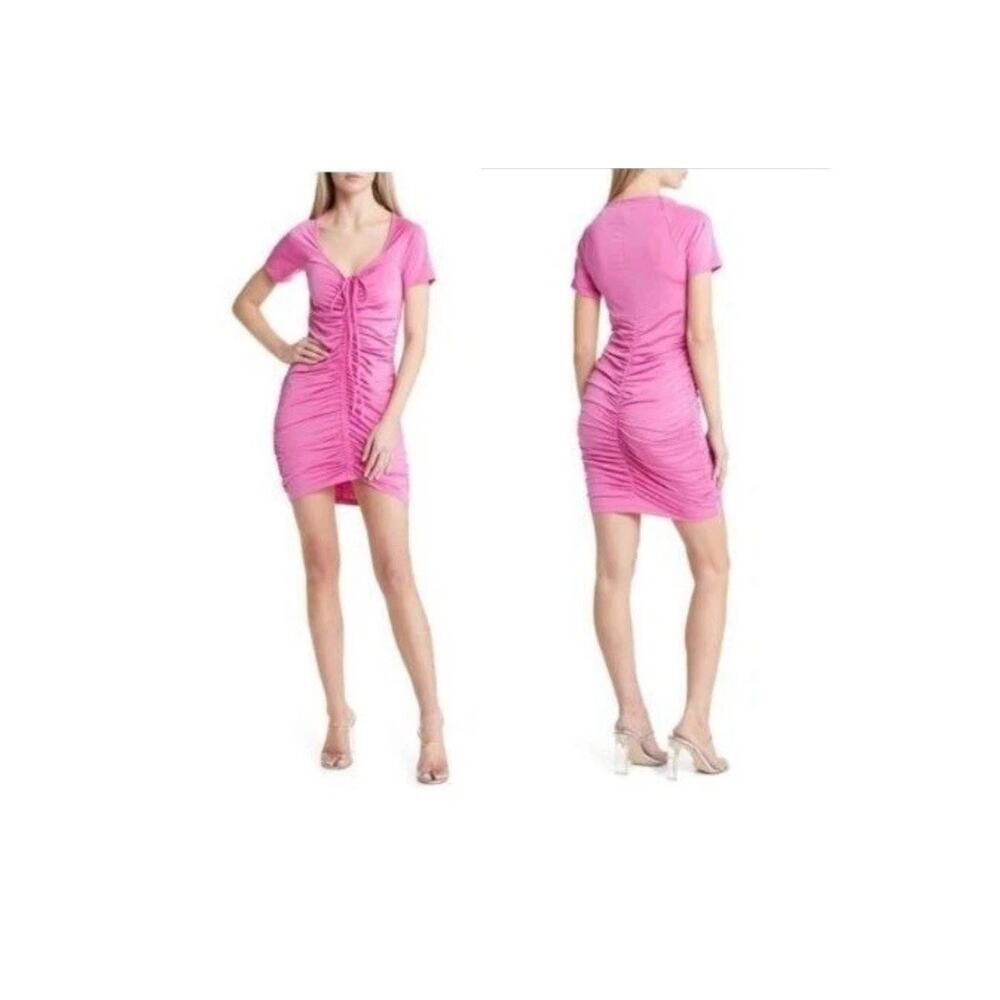 OPEN EDIT Ruched T-shirt Dress In Pink Rosebud, S